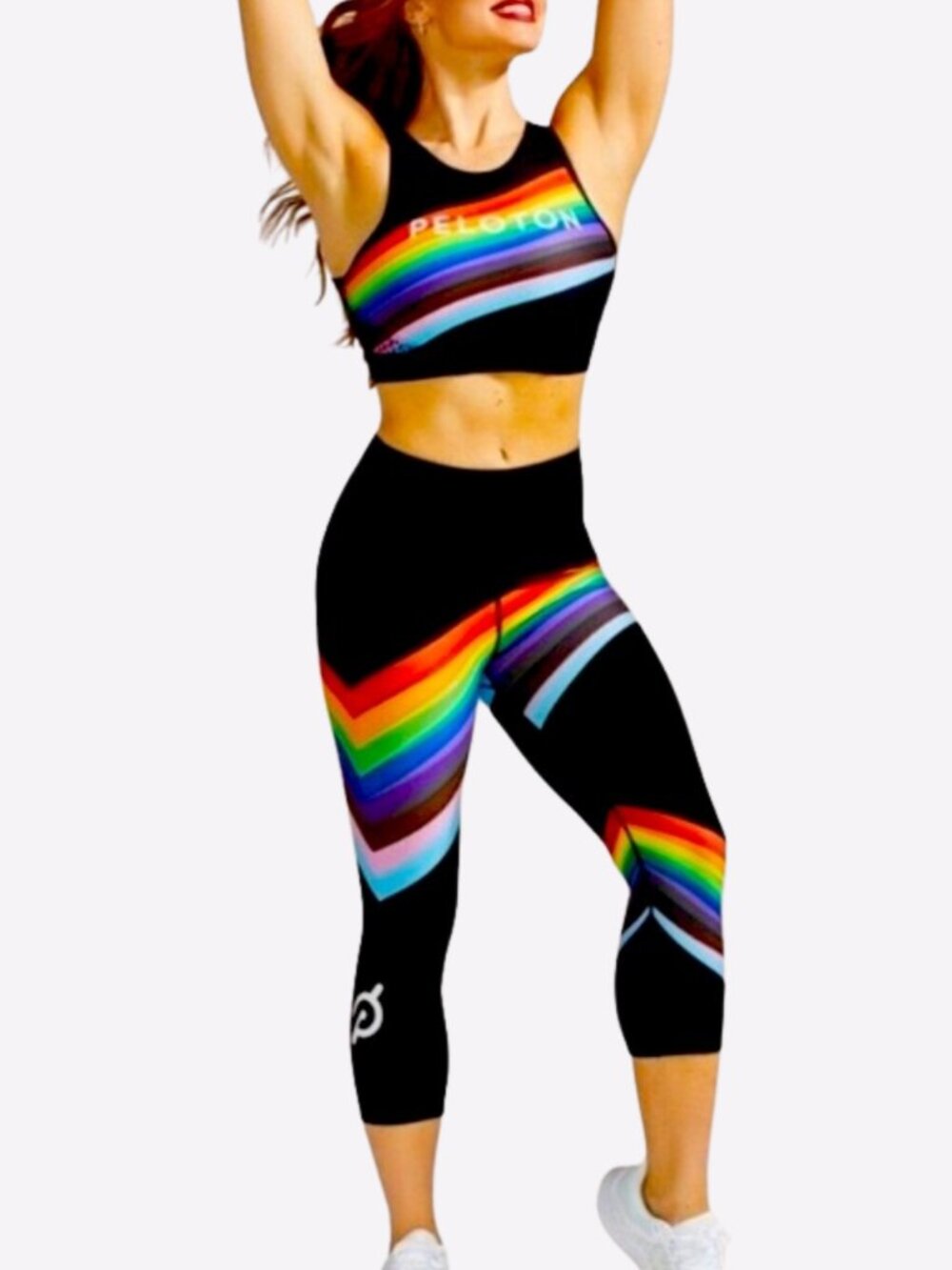 Peloton x WITH Pride Rainbow Reversible Set Athletic Athleisure Cycling Gym Sz S